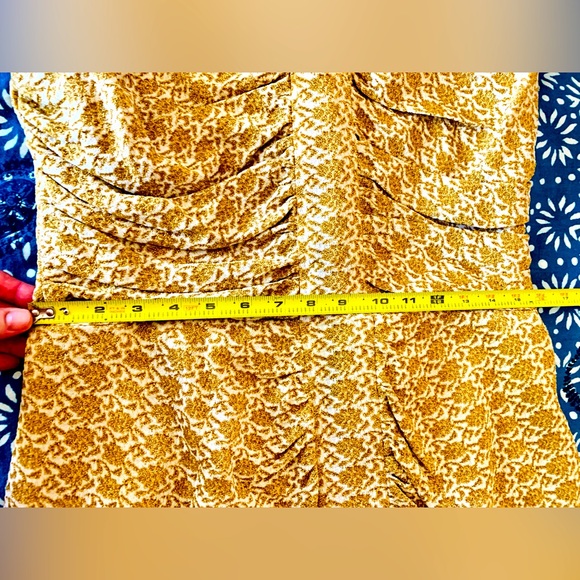 Marilyn Monroe! Gold Floral Metallic Sparkle 60s Dress Old Hollywood Glam Ruched - Picture 9 of 12